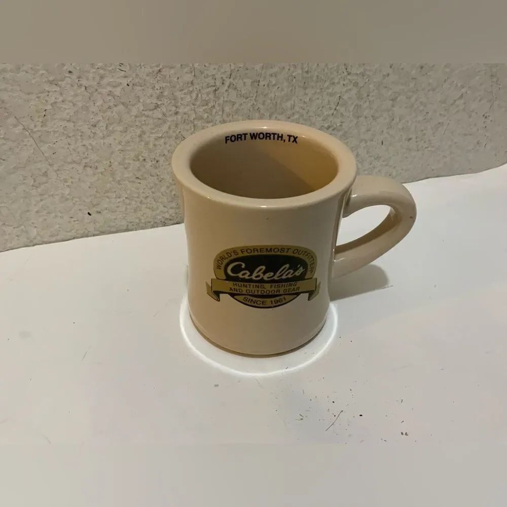 Cabela's of Fort Worth, Texas Coffee Mug Coffee Tea Cup Gold and Black Logo